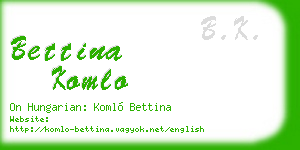 bettina komlo business card